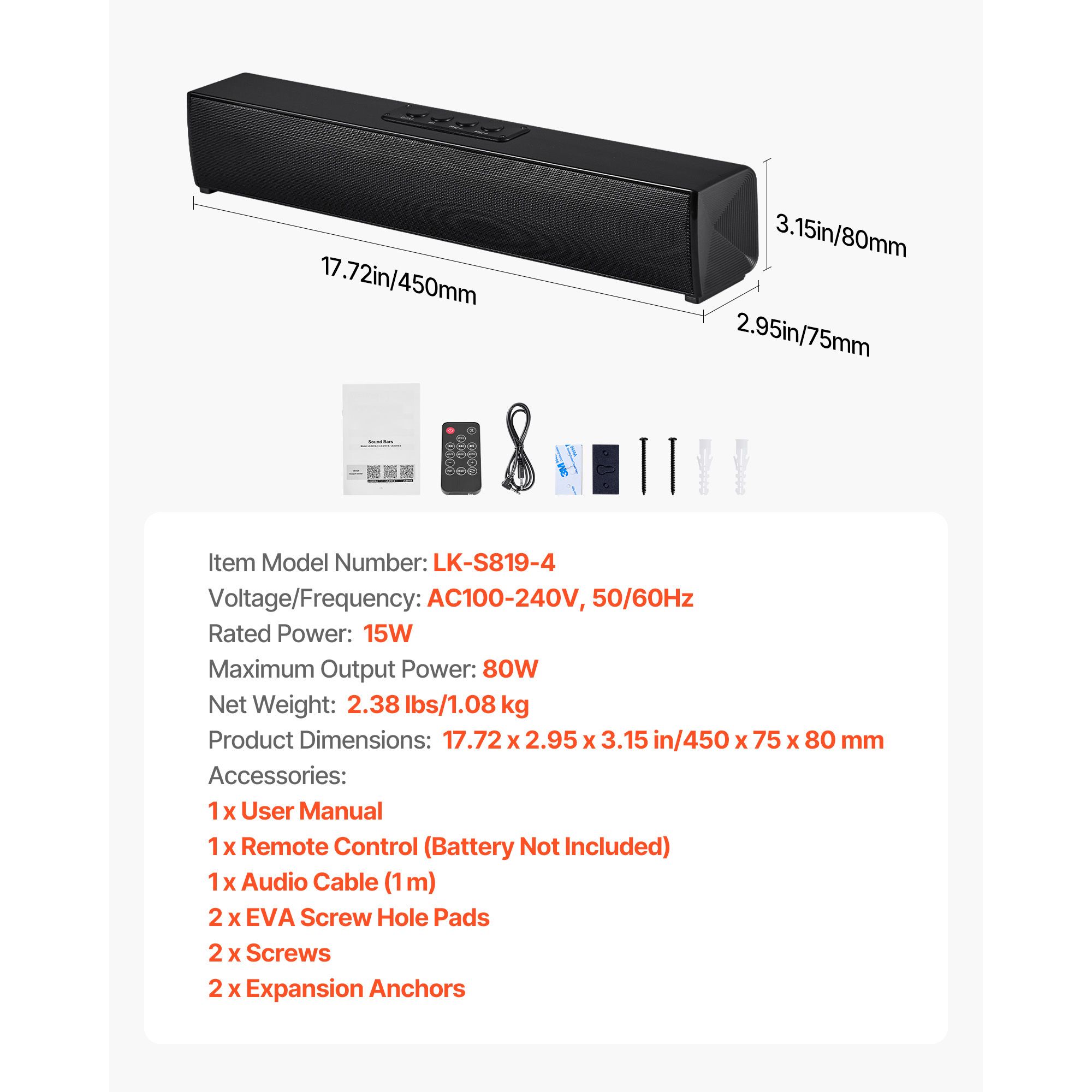 Home Cinema Compact - Barre de son pour téléviseur intelligent,