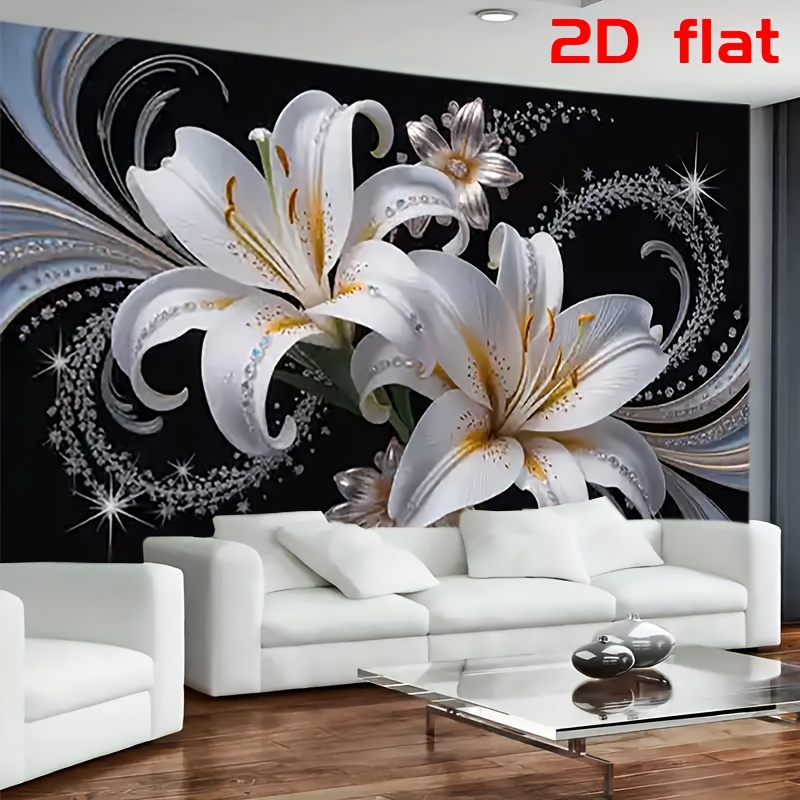 Home Cinema Wall - Tapisserie murale luxueuse à fleurs de
