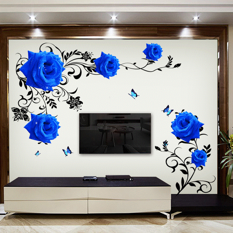 Home Cinema Wall - Autocollants muraux de fleurs de rose