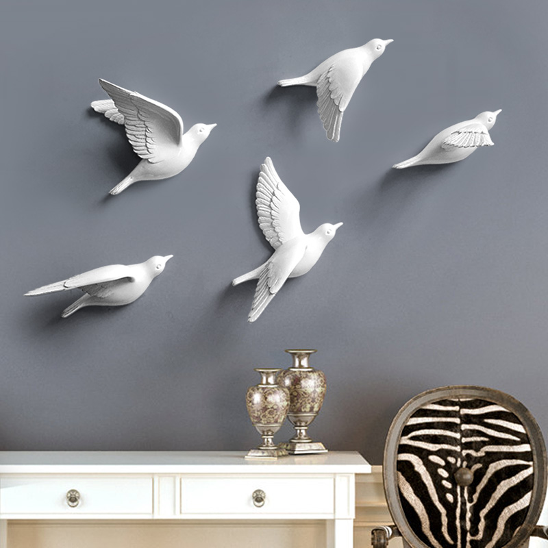 Home Cinema Wall - Décorations murales d'oiseaux en résine 3D