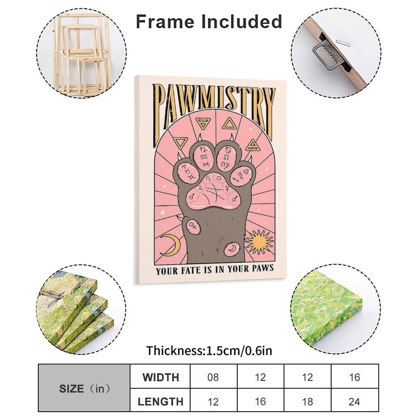 Pawmistry toile peinture affic - Home Cinema Wall avis et prix